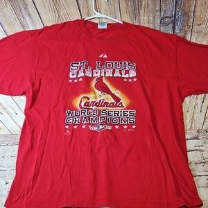 St Louis  Cardinals Majestic 2006 World Series Champions Red Long Sleeve Size XL